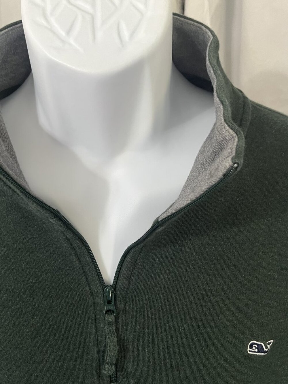 🌲 Vineyard Vines Men’s 1/4 Zip Pullover Sweater XXL Dark Green Gray EUC 🐳